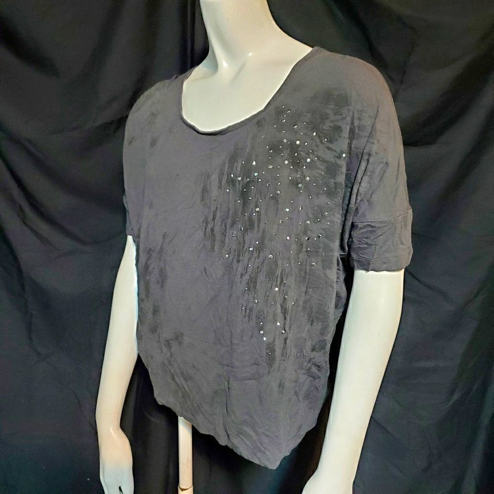 Express Gray & Black Short Sleeve Tee Shirt (XS)